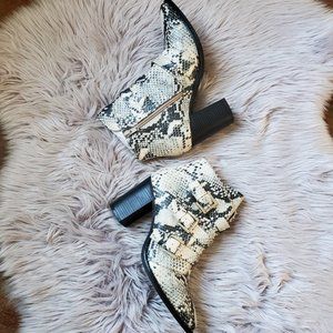 Steve Madden Humble Natural Snake Booties